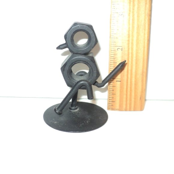 Bird Scrap Metal Art Sculpture of Nuts, Bolts, Nails Black Handcrafted Welded - Picture 1 of 5